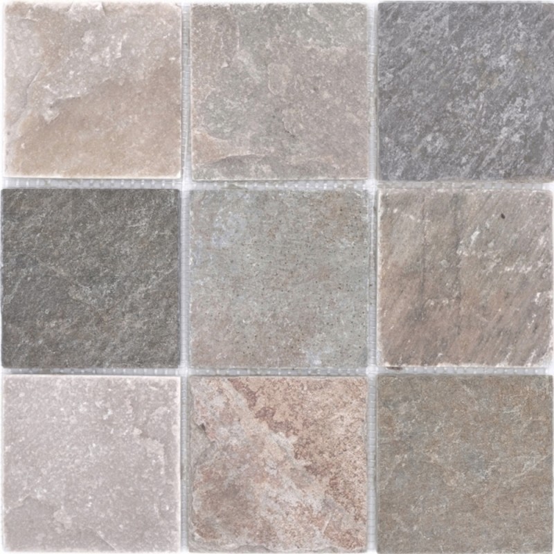 Quartzite Mosaïque beige gris mur sol douche dosseret cuisine carrelage salle de bain - MOS36-0210