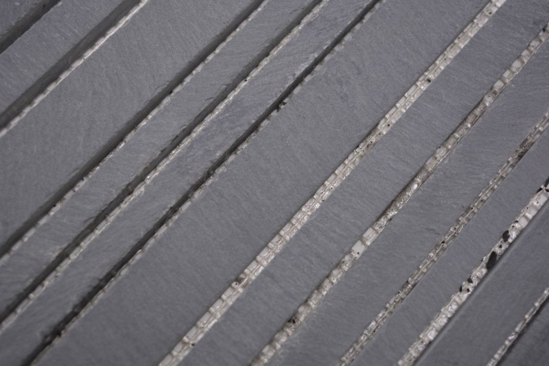 Ardoise Carreau Mosaïque Pierre naturelle Bâtons Revêtement mural Cuisine noir anthracite - MOS34-0225