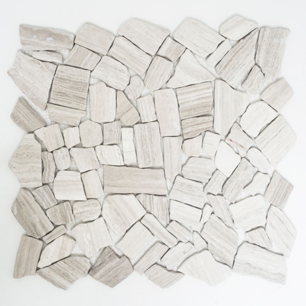 Motif main Carreau de mosaïque Marbre Pierre naturelle Bruch Ciot Gris rayé MOS44-0202_m