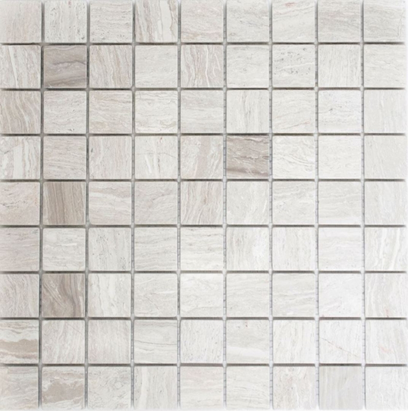 Motif main Carreau de mosaïque Marbre Pierre naturelle Gris Rayures MOS42-0204_m