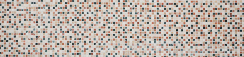 Motif main Carreau de mosaïque Marbre Pierre naturelle crème beige rouge vert Random MOS38-1204_m