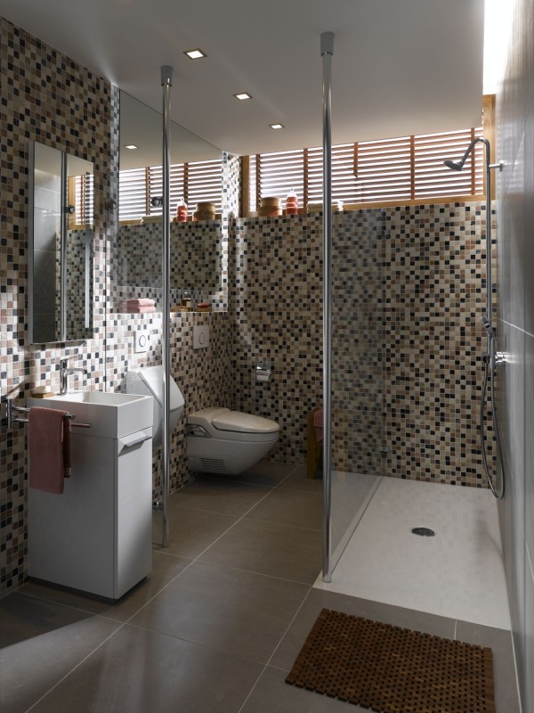 Marbre Mosaïque Carreau pierre naturelle crème beige rouge vert Random mur de douche - MOS42-1204