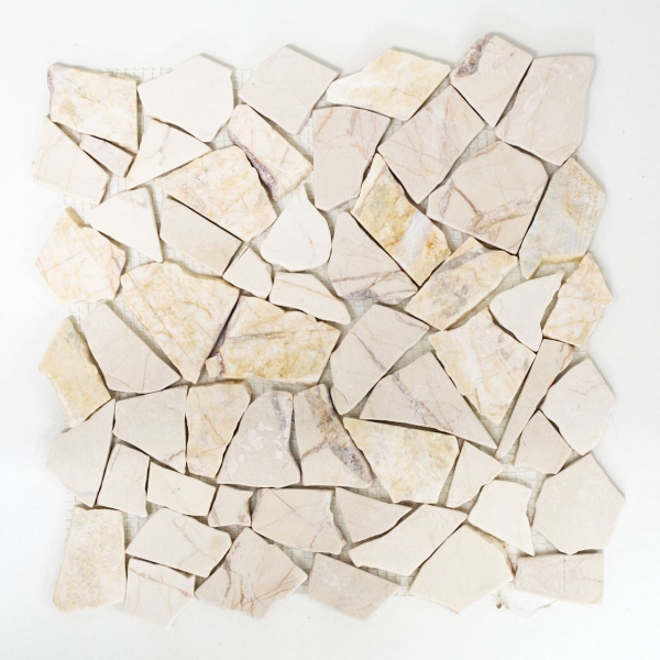 Motif main Carreau de mosaïque Marbre Pierre naturelle Bruch Ciot golden cream structure polie MOS44-30-2807_m