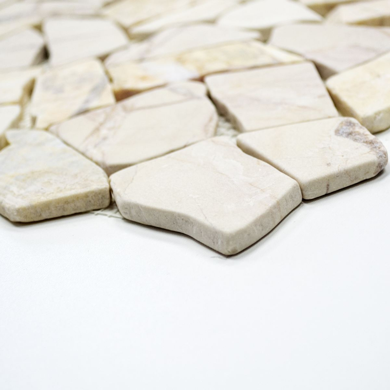 Motif main Carreau de mosaïque Marbre Pierre naturelle Bruch Ciot golden cream structure polie MOS44-30-2807_m