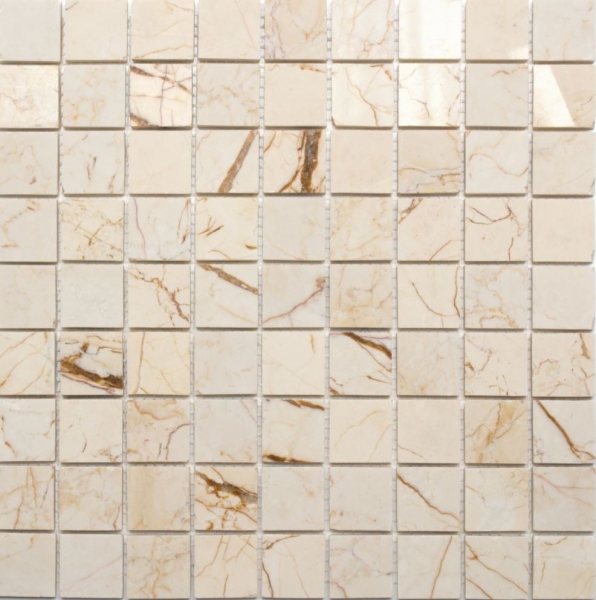 Marbre Mosaïque Carreau de pierre naturelle golden cream poli brillant - MOS42-32-2807