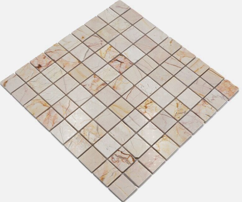 Marbre Mosaïque Carreau de pierre naturelle golden cream poli brillant - MOS42-32-2807