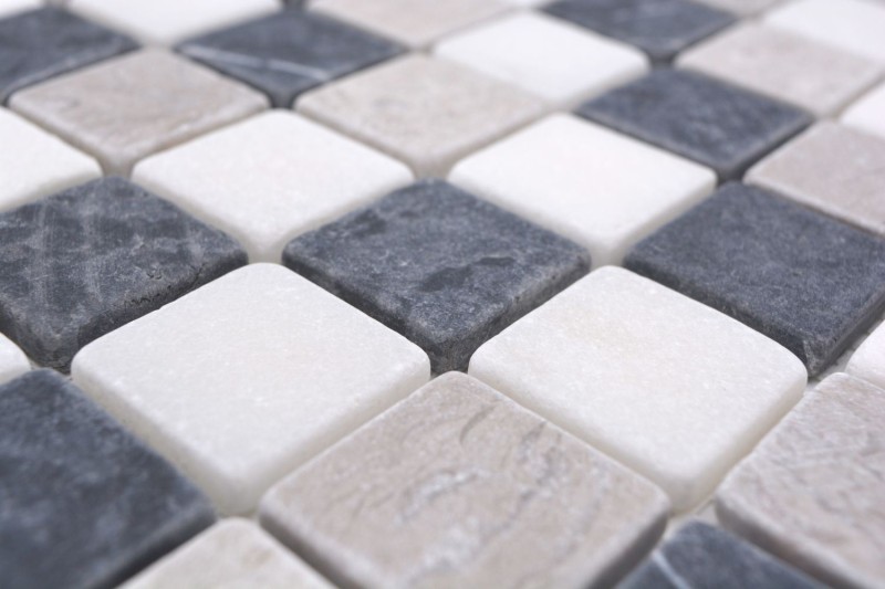 Marbre Mosaïque Carreau pierre naturelle beige gris noir Carrelage mur - MOS40-MOS32/1125