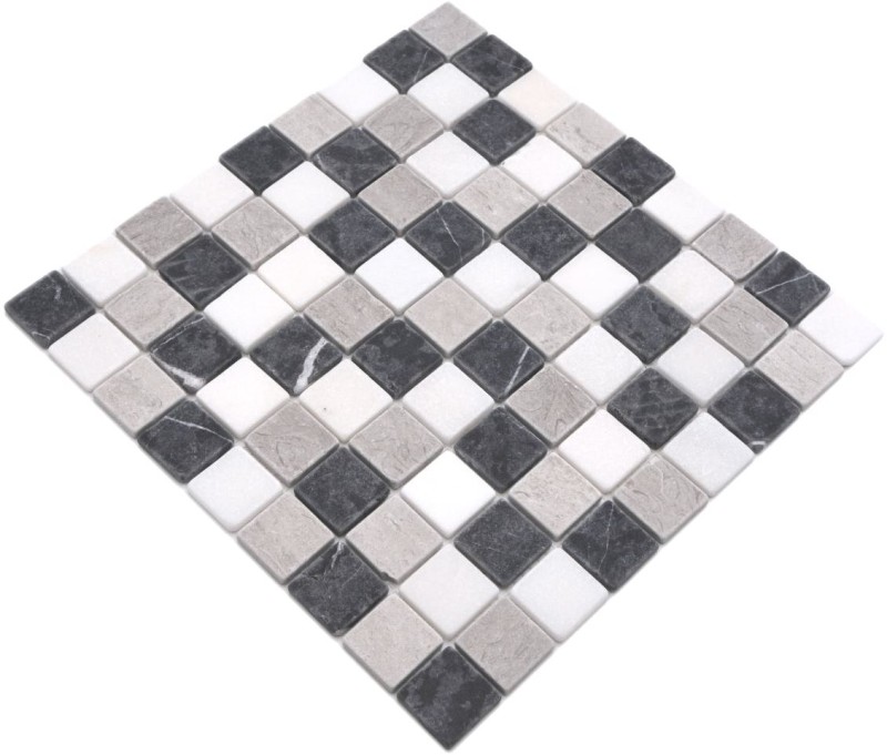 Marbre Mosaïque Carreau pierre naturelle beige gris noir Carrelage mur - MOS40-MOS32/1125