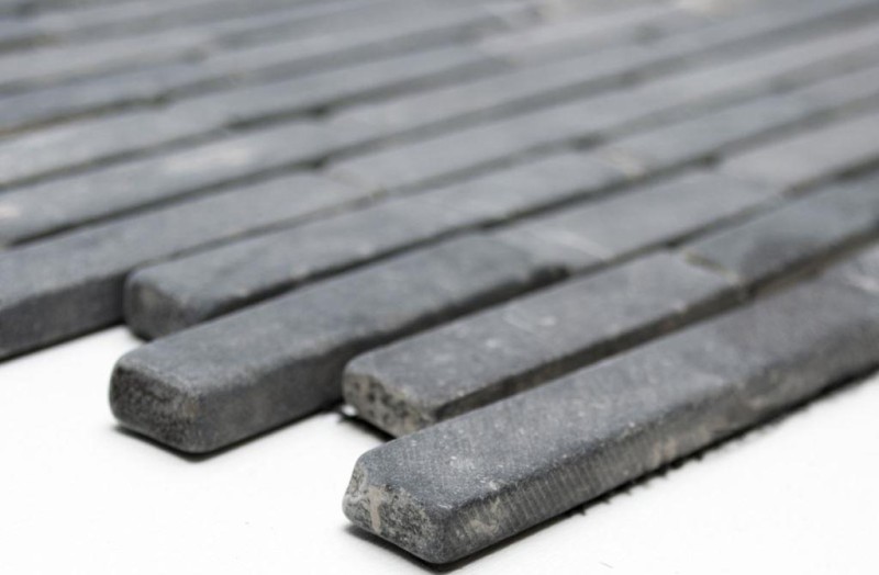 Mosaïque marbre pierre naturelle gris anthracite Brick composite baguettes protection anti-projections carrelage cuisine mur - MOS40-0125