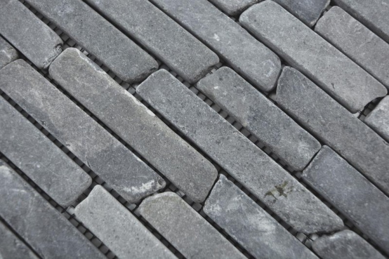 Mosaïque marbre pierre naturelle gris anthracite Brick composite baguettes protection anti-projections carrelage cuisine mur - MOS40-0125
