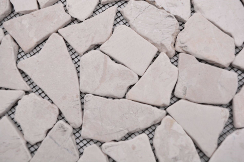 Mosaïque Fracture Marbre Pierre naturelle beige clair ivoire Polygonal Carrelage Protection contre les éclaboussures Parement mural - MOS44-30-100