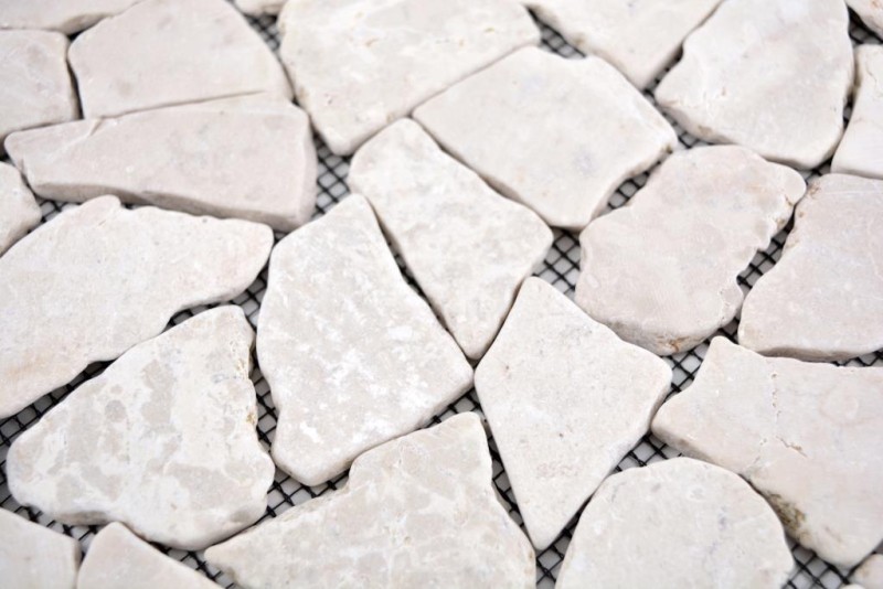 Mosaïque Fracture Marbre Pierre naturelle beige clair ivoire Polygonal Carrelage Protection contre les éclaboussures Parement mural - MOS44-30-100