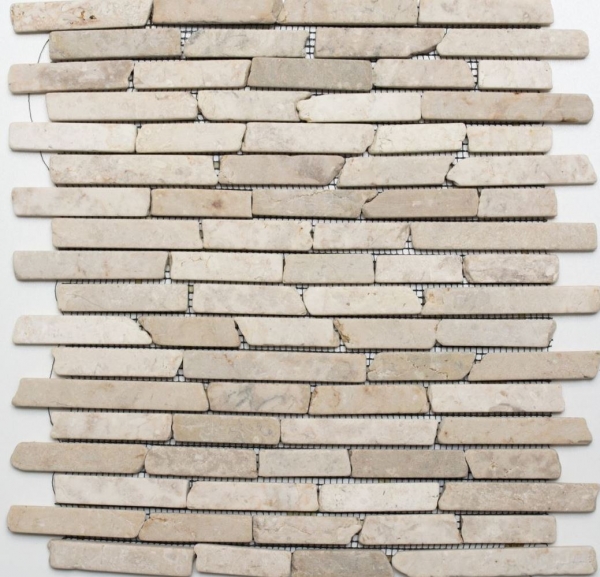 Échantillon manuel de carreaux de mosaïque Marbre pierre naturelle beige clair Brick Biancone MOS40-0105_m
