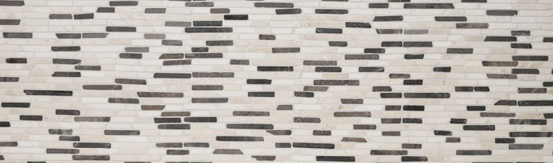 Échantillon manuel de mosaïque Carreau de marbre Pierre naturelle beige noir Brick BianconeJava MOS40-0115_m