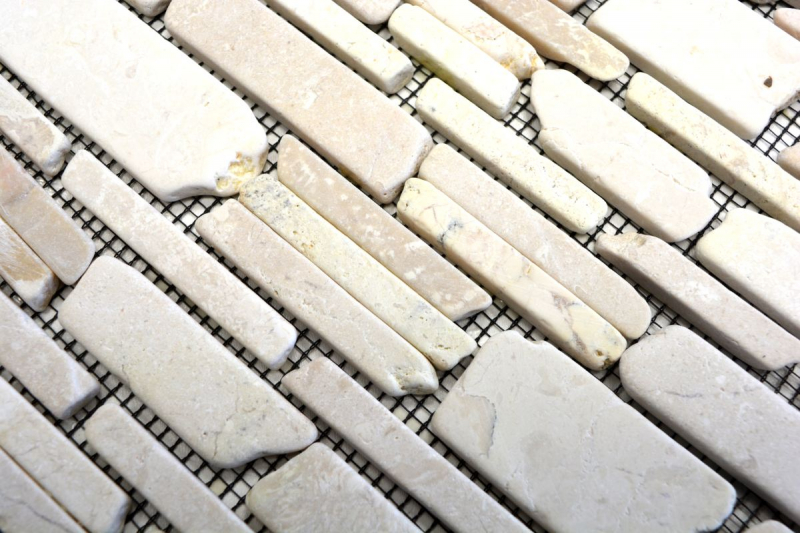 Motif main Carreau de mosaïque Marbre Pierre naturelle beige clair Mosaïque de briques Biancone MOS40-0200_m