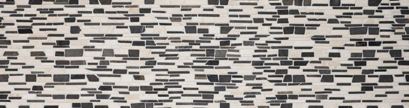 Mosaïque Marbre Pierre naturelle beige noir Mosaïque de briques BianconeJava MOS40-0205_f