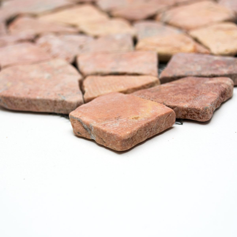 Mosaïque brisée Marbre Pierre naturelle rouge Polygonal Rossoverona Protection anti-éclaboussures Carrelage cuisine salle de bain - MOS44-30-140