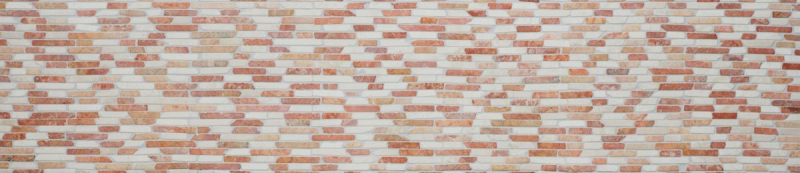 Mosaïque Marbre Pierre naturelle beige rouge Brick RossoCream MOS40-0135_f