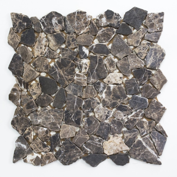 Motif main Carreau de mosaïque Marbre Pierre naturelle beige Bruch Ciot Castanao MOS44-30-180_m