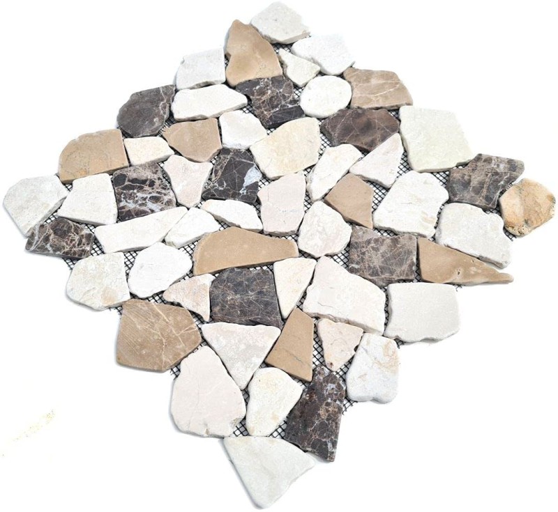 Marbre Bruch Pierre naturelle beige marron Polygonal Castanao Cream Carreaux de parement mural - MOS44-30-190