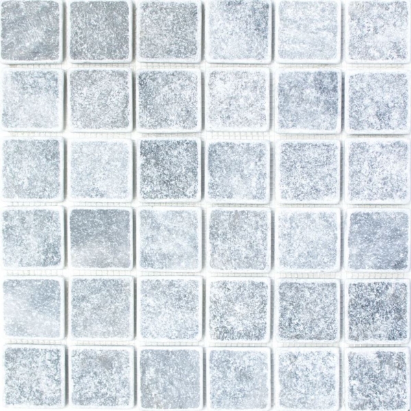 Motif main Carreau de mosaïque Marbre Pierre naturelle gris clair Bardiglio Antique Marble MOS40-40048_m