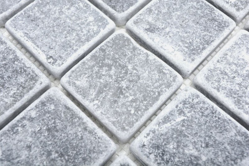 Motif main Carreau de mosaïque Marbre Pierre naturelle gris clair Bardiglio Antique Marble MOS40-40048_m