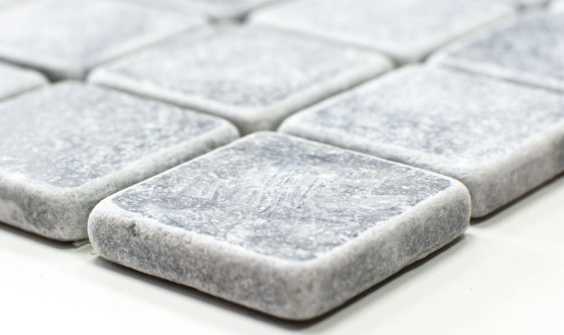 Motif main Carreau de mosaïque Marbre Pierre naturelle gris clair Bardiglio Antique Marble MOS40-40048_m