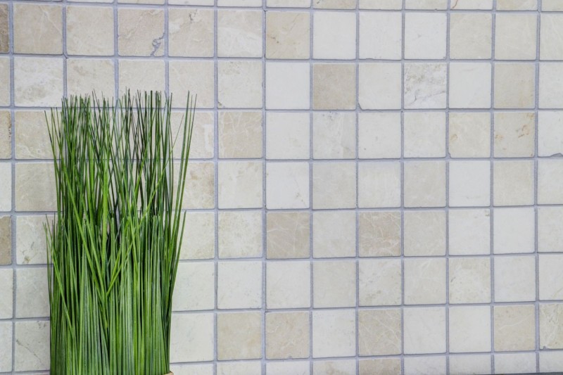 Marbre Mosaïque Carreau pierre naturelle ivoire crème beige clair Carreau mural cuisine salle de bain - MOS36-0106