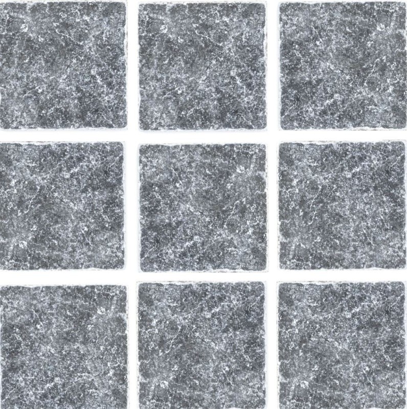 Carreau de marbre Pierre naturelle Nero noir anthracite gris foncé Carreau de pierre naturelle aspect antique Carreau de sol cuisine mur - MOSF-45-46093