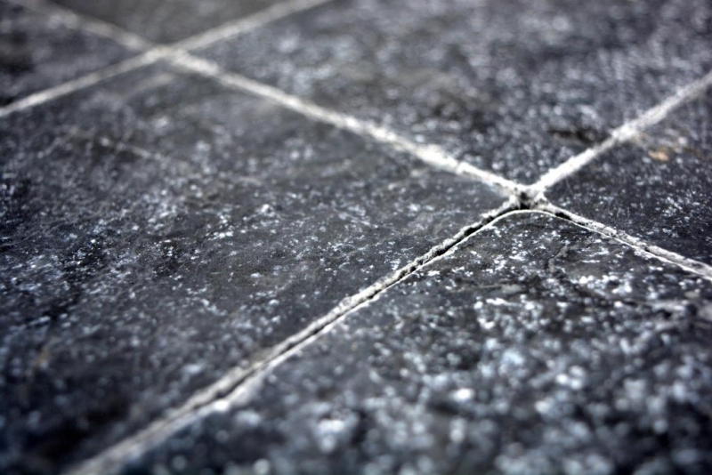 Carreau de marbre Pierre naturelle Nero noir anthracite gris foncé Carreau de pierre naturelle aspect antique Carreau de sol cuisine mur - MOSF-45-46093