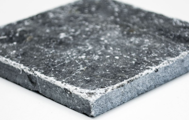 Carreau de marbre Pierre naturelle Nero noir anthracite gris foncé Carreau de pierre naturelle aspect antique Carreau de sol cuisine mur - MOSF-45-46093