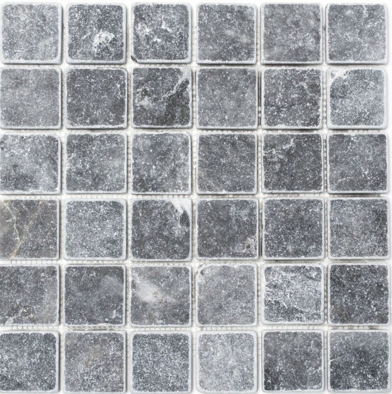 Motif main Carreau de mosaïque Marbre Pierre naturelle noir Nero Antique Marble MOS36-0404_m