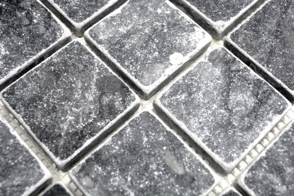 Motif main Carreau de mosaïque Marbre Pierre naturelle noir Nero Antique Marble MOS36-0404_m