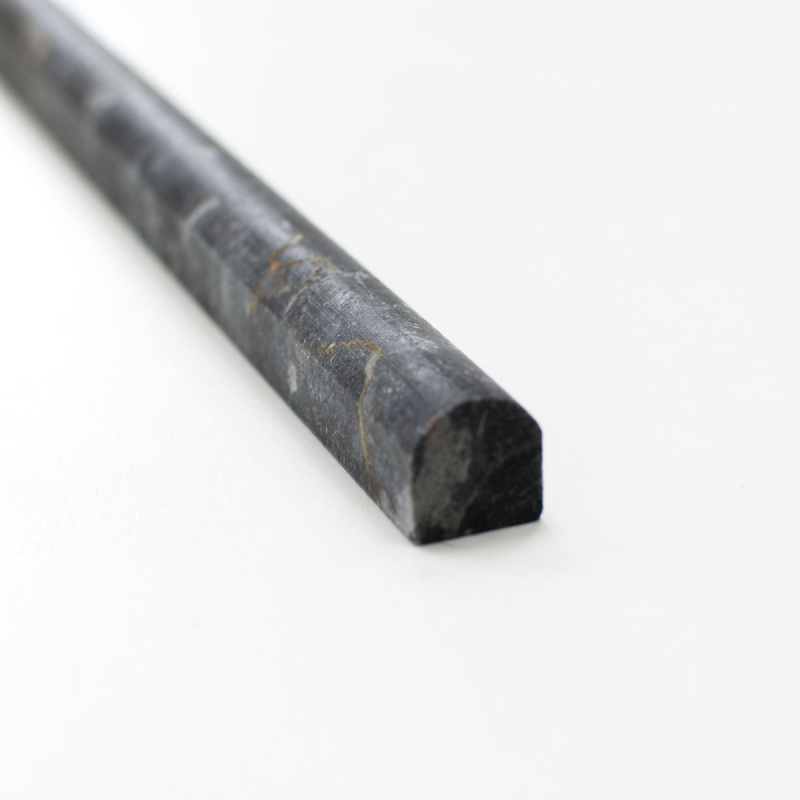 Borde Bordures Marbre Pierre naturelle Nero noir anthracite gris foncé profil Pencil aspect antique mur cuisine sol - MOSPENC-43315