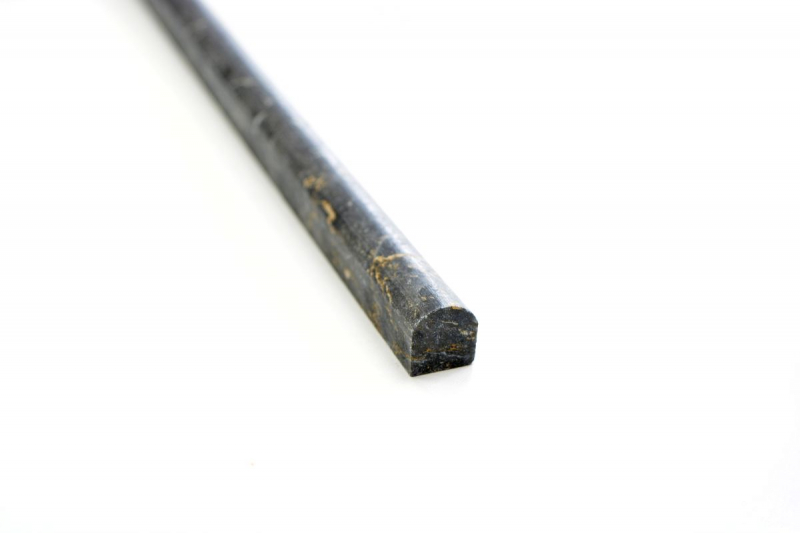 Borde Bordures Marbre Pierre naturelle Nero noir anthracite gris foncé profil Pencil aspect antique mur cuisine sol - MOSPENC-43315