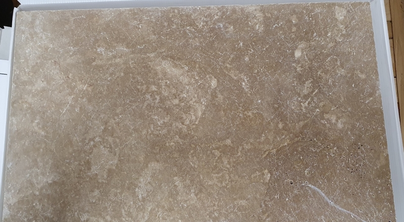 Carreau travertin pierre naturelle Noce noyer brun Carreau pierre naturelle aspect antique Carreau de sol Carreau de mur Carreau de cuisine - MOSF-45-44061