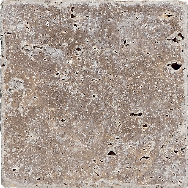 Carreau Travertin Pierre naturelle Noce noyer brun Carreau en pierre naturelle aspect antique Carreau de douche Paroi de douche Carreau de cuisine - MOSF-45-46116