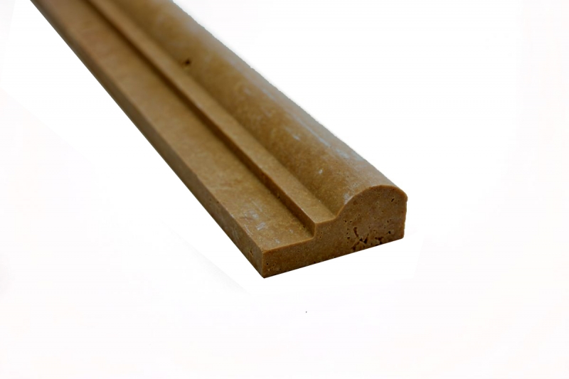 Borde Bordures Travertin Pierre naturelle Noce noyer brun Profilé pierre naturelle Aspect antique Mur Sol Salle de bain Cuisine WC Sauna - MOSProf-44348
