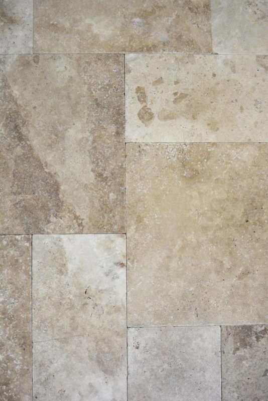 Carreau Travertin Pierre Naturelle Chiaro beige crème Carreau en pierre naturelle Roman Association Aspect antique Carreau mural Carreau de salle de bain - MOSF-45-46000