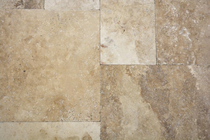 Carreau Travertin Pierre Naturelle Chiaro beige crème Carreau en pierre naturelle Roman Association Aspect antique Carreau mural Carreau de salle de bain - MOSF-45-46000