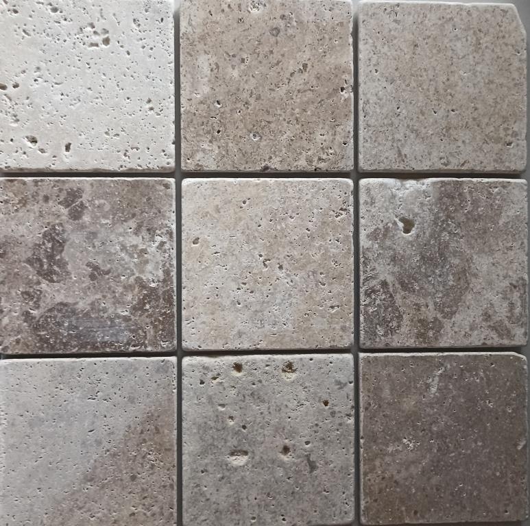 Carreau Travertin Pierre naturelle Chiaro beige crème Carreau en pierre naturelle aspect antique Bac à douche Paroi de douche Carreau de cuisine - MOSF-45-46079