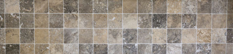 Carreau Travertin Pierre naturelle Silver argent blanc gris clair Carreau pierre naturelle argent aspect antique Carreau de douche Carreau mural cuisine - MOSF-45-47010