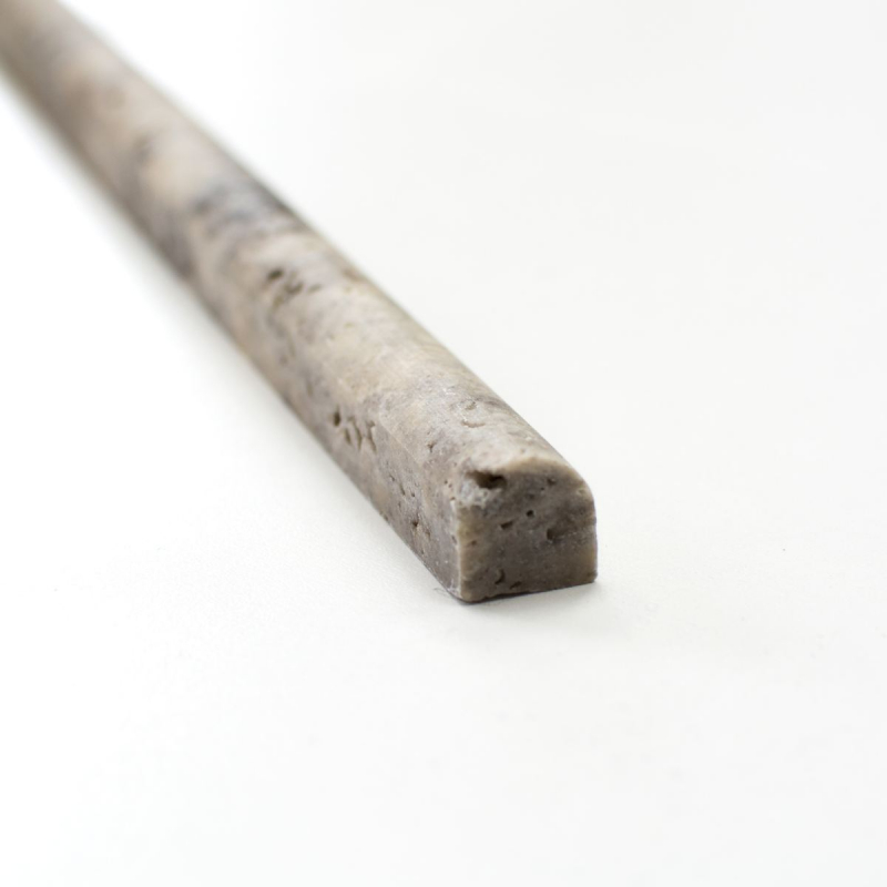 Borde Bordures Travertin Pierre naturelle Silver argent blanc gris clair profilé pierre naturelle Pencil argent aspect antique mur sol cuisine - MOSPENC-47315