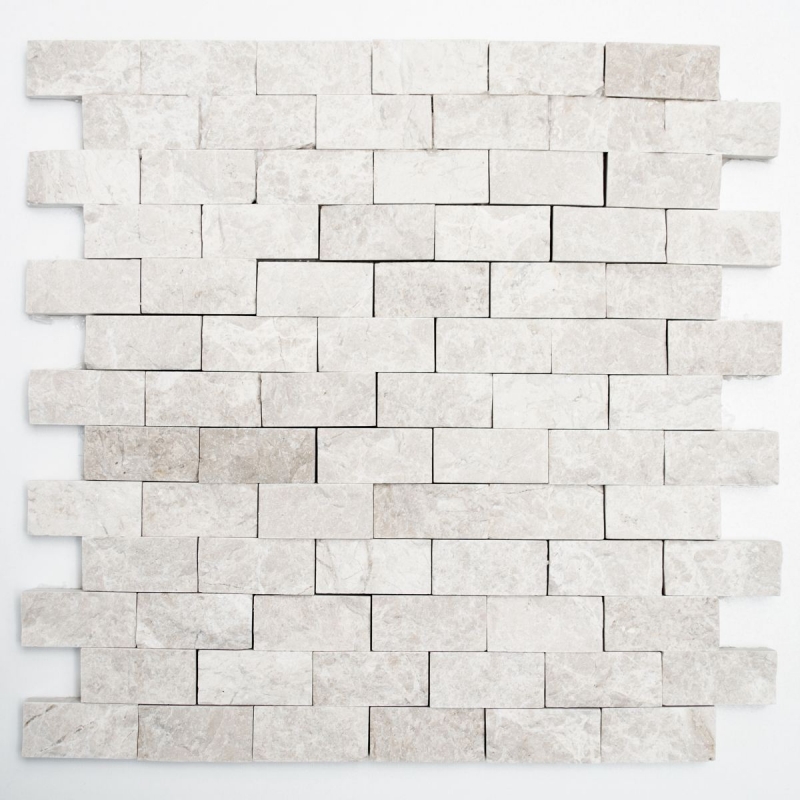 Motif manuel Mosaïque mur en pierre Marbre pierre naturelle ivoire Brick Splitface Botticino Marble 3D MOS45-1202_m