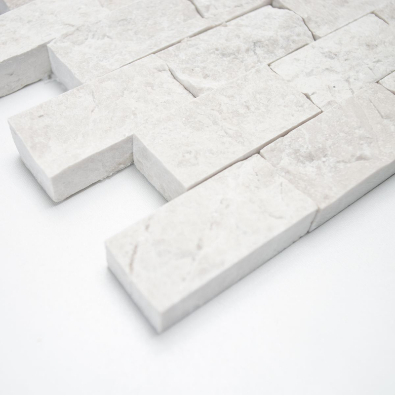 Motif manuel Mosaïque mur en pierre Marbre pierre naturelle ivoire Brick Splitface Botticino Marble 3D MOS45-1202_m