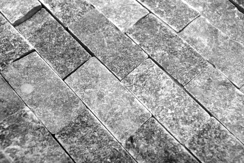 Mosaïque mur de pierre Marbre pierre naturelle anthracite gris Brick Splitface grey Marble 3D MOS40-48196_f