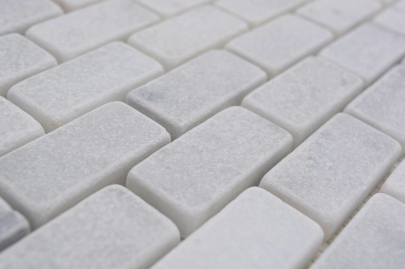 Marbre Mosaïque Carrelage Pierre Naturelle Brick Mur composé Ibiza blanc gris clair Carrelage Cuisine - MOSSopo-46692