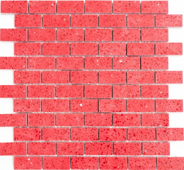 Motif main Mosaïque Carrelage Quartz Composite Pierre artificielle Brick Artificial rouge MOS46-ASMB4_m