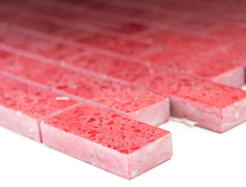 Motif main Mosaïque Carrelage Quartz Composite Pierre artificielle Brick Artificial rouge MOS46-ASMB4_m