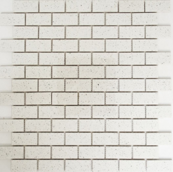 Carreaux de mosaïque Quartz Composite Pierre artificielle Brick Artifical blanc MOS46-0104